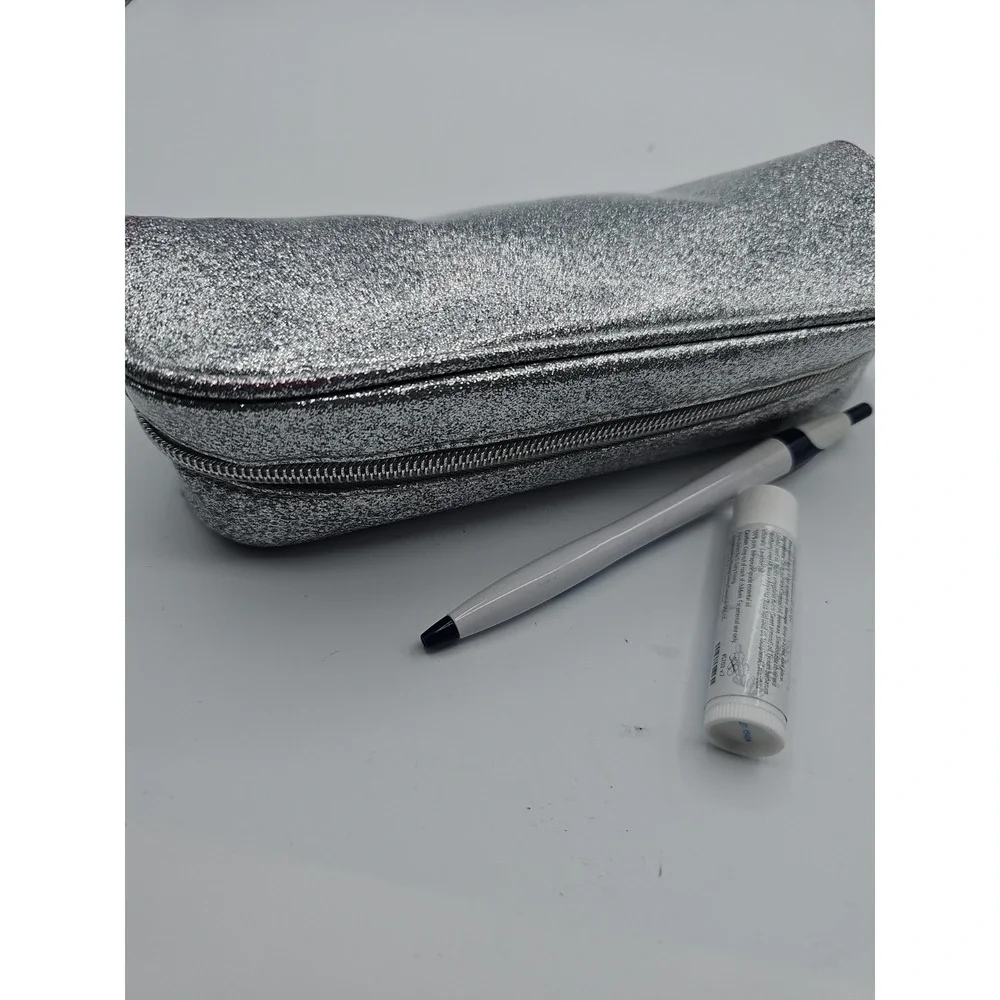 Morphe x Jaclyn Hill Silver Glitter Cosmetic Makeup Bag Zip Pouch Travel Case